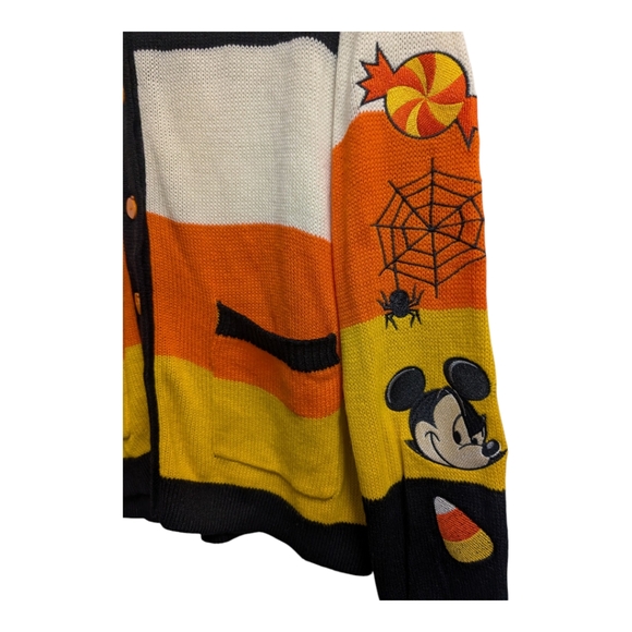 RARE Her Universe hooded Mickey Mouse Halloween candy corn cardigan Size Medium - Picture 4 of 8
